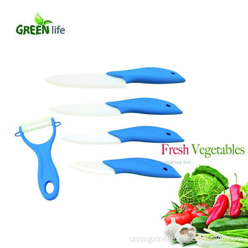 Professional 6 Piece Ceramic Knife Cutlery and Peeler Set, Includes 6" Chef's, 5" Utility/slicing, 4" Paring, 3" Fruit Knife